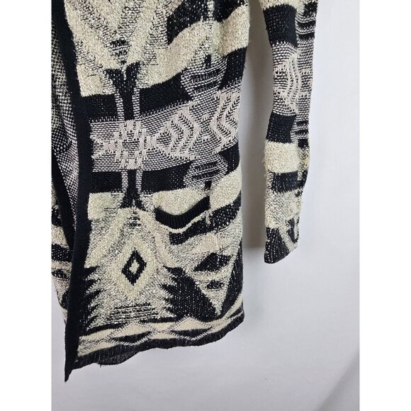 Lucky Brand Women's Cardigan Sweater Size XS Black Gray Open Front Knit Duster - Picture 5 of 9